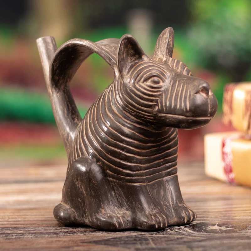 Ancient Chimu sculpture of a hairless dog resembling modern Peruvian Inca Orchid dogs.