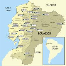Map of Ecuador showing its location in South America.